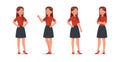 Business Woman showing different gestures character vector design Royalty Free Stock Photo