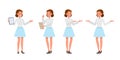 Business Woman showing different gestures character vector design. no5