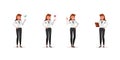 Business Woman showing different gestures character vector design. no15 Royalty Free Stock Photo