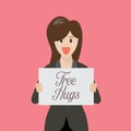 Business woman showing free hug sign Royalty Free Stock Photo