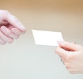 Business woman showing her blank business card Royalty Free Stock Photo