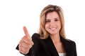 Business woman showing thumb up