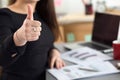 Business woman shows thumb up Royalty Free Stock Photo