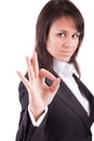 Business woman signaling ok Royalty Free Stock Photo