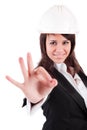 Business woman signaling ok Royalty Free Stock Photo