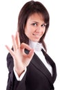 Business woman signaling ok Royalty Free Stock Photo