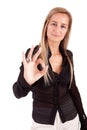 Business woman signaling ok Royalty Free Stock Photo