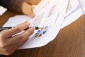 Business woman signing a contract document on office Royalty Free Stock Photo