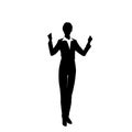 Business Woman Silhouette Excited Hold Hands Up Royalty Free Stock Photo