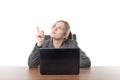 Young business woman sitting a her desk Royalty Free Stock Photo