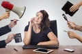 Business woman sitting at desk at the office Royalty Free Stock Photo