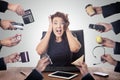 Business woman sitting at desk at the office Royalty Free Stock Photo