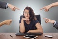 Business woman sitting at desk at the office