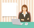 Business woman sitting at the office desk Royalty Free Stock Photo