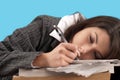 Business woman sleeping Royalty Free Stock Photo