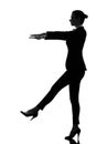 Business woman sleepwalking silhouette Royalty Free Stock Photo