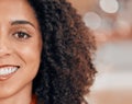 Business woman, smile and portrait closeup with confidence, work pride and happy. Worker, professional and female Royalty Free Stock Photo