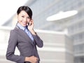 Business woman speaking mobile phone Royalty Free Stock Photo