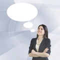 Business Woman With Speech Bubbles