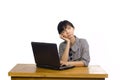 Business Woman Stress Using Laptop at the Desk Royalty Free Stock Photo
