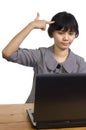 Business Woman Stress Using Laptop at the Desk Royalty Free Stock Photo