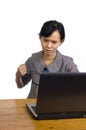 Business Woman Stress Using Laptop at the Desk Royalty Free Stock Photo