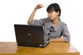 Business Woman Stress Using Laptop at the Desk Royalty Free Stock Photo