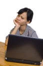 Business Woman Stress Using Laptop at the Desk Royalty Free Stock Photo