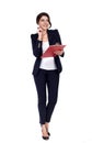 Business woman in suit with folder