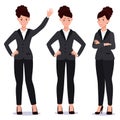 Business woman in suit set. Emotions. Poses. Royalty Free Stock Photo
