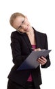 Business woman talking on a cell phone Royalty Free Stock Photo