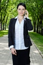 Business woman talking cell phone, Royalty Free Stock Photo