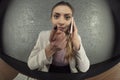 Business woman talking on a cell phone Royalty Free Stock Photo