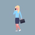 Business Woman Talking On Cell Smart Phone Female Office Worker Businesswoman Corporate Isolated Royalty Free Stock Photo