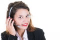 Business woman talking on headset call center operator Royalty Free Stock Photo