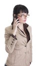 Business woman talking over cell phone Royalty Free Stock Photo