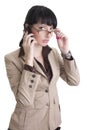 Business woman talking over cell phone Royalty Free Stock Photo