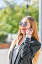 Business woman talking on phone Royalty Free Stock Photo