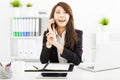 business woman talking on the phone in office Royalty Free Stock Photo