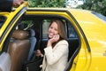 Business Woman in Taxi Royalty Free Stock Photo