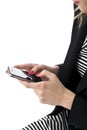 Business Woman Texting on a Mobile Cell Phone Royalty Free Stock Photo