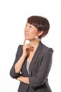 Business woman thinking Royalty Free Stock Photo