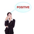 Business woman thinking about positive thinking Royalty Free Stock Photo