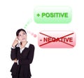 Business woman thinking about positive thinking Royalty Free Stock Photo