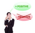 Business woman thinking about positive thinking Royalty Free Stock Photo