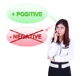 Business woman thinking about positive thinking Royalty Free Stock Photo