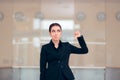 Business Woman with Thumbs Down Dislike Gesture of Disapproval Royalty Free Stock Photo