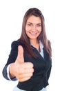 Business woman thumbs up