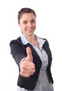 Business woman thumbs up