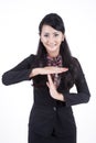 Business Woman with Time Out Gesture Hand Royalty Free Stock Photo